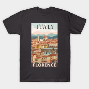 A Vintage Travel Art of Florence - Italy T-Shirt